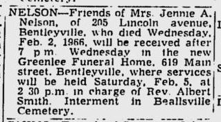 Jennie Nelson obit